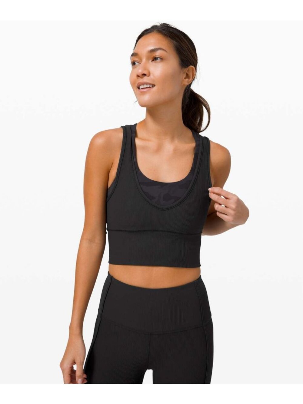 Lululemon Ribbed Power Pivot Tank 0 Reversible Crop Top Stretch V-Neck V-Back